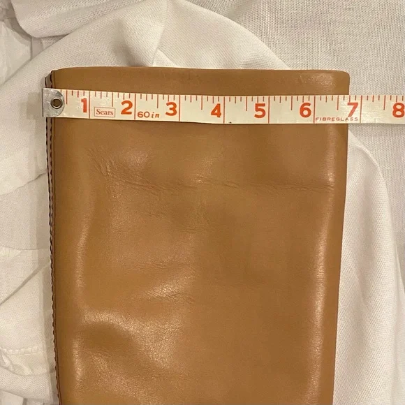 CHLOE new Riding Heeled Boot Tan Brown Knee-High Calf Stitched Leather Boots - Picture 10 of 17